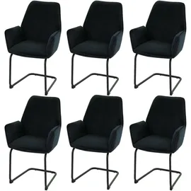 MCW Freischwinger MCW-G67 Polyester anthrazit-blau 6er Set