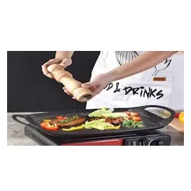 Cheffinger Grillplatte 47 cm Aluguss schwarz