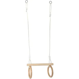 Small Foot Company Schaukelgestell Trapez mit Turnringen Holz Beige