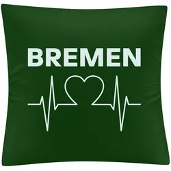 multifanshop Kissenbezug - Bremen - Herzschlag - Druck weiß - Kissen