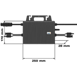 sunniva Balkonkraftwerk Full Black Bifazial 2000/800 W inkl. 4 x 500 W N-Typ Glas-Glas Bifacial Module
