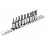 LuxusKollektion Bit- und Steckschlüsselset Bit-Einsatz Nuss Set Innensechskant 1/4" Zoll silberfarben