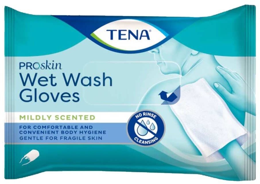 TENA Wet Wash Glove milder Duft, 5 Stück