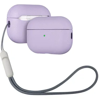 Haobobro [Lambskin Series] AirPods Pro 2. Generation Hülle 2022 - AirPods Pro 2 Leder Case - AirPods Pro 2 Leather Case - AirPods Pro 2 Ledercase - AirPods Pro 2 Lederhülle Schutzhülle - Lila