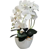 Damich Künstliche Orchidee im Topf Kunstblumen Kunstpflanzen 50 cm