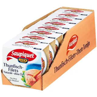 Saupiquet Thunfisch-Filets natur 130 g, 8er Pack