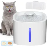 Trinkbrunnen für Katzen und Hunde, 3 l, leiser Katzenwasserspender mit LED-Wasserstandsfenster, 3 Aktivkohlefilter