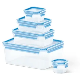 Emsa Clip & Close Frischhaltedosen Set blau 5-teilig 0,25 l, 0,55 l, 1 l, 1,2 l, 2,2 l