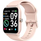 MODFU Smartwatch, Smartwatch Damen Herren, 1.8" HD Fitness Tracker Uhren für Android IOS, 5ATM Wasserdicht Pulsmesser Schrittzähler Aktivitätstr... - Rosa