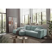 KAWOLA Sofa MIKA Ecksofa Cord hellblau Longchair links