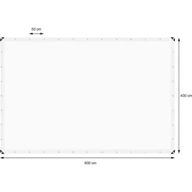 ECD Germany Abdeckplane Gewebeplane mit Ösen 4x6m 24m2 260g/m2 aus Polyethylen Schimmelresistent Wasserdicht - Weiß