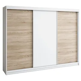A&J MöbelLand Schiebetürenschrank MERI 200 x 215 x 59,5 cm Weiß