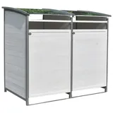 Mülltonnenverkleidung Weiß Doppelbox 2x 120L oder 240L Gartenbox Zinkdach - Weiß