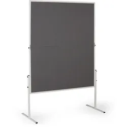 Info- und Moderationstafel, 1200 x 1500 mm, Textil, grau, klappbar