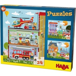 Haba Puzzle Puzzles Kleine Feuerwehr. 3 Motive je 24 Teile, 24 Puzzleteile