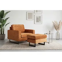 Home Affaire Loveseat Pinto Cord 105 x 85 x 97 cm rot mit Keder