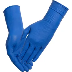 ABENA® Einmalhandschuhe Thor Ultra Grip long, Nitril, blau 1000013192 , 1 Packung = 50 Stück, Größe XL