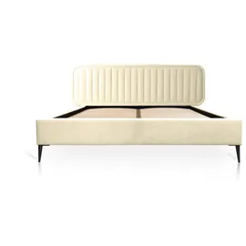 Fun Möbel Polsterbett Doppelbett MIAMI 140x200cm Komplettset in Stoff Monolith Creme