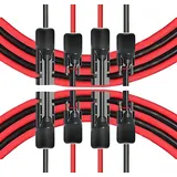 Rhein Beleuchtung Solarkabel H1Z2Z2-K 4mm2, Solarkabel Verlängerung mit Solarstecker, PV Kabel beidseitig rot/schwarz - Photovoltaik Kabel mit Stecker - Solarkabel für PV Solaranlage (2MX6mm2 2Paar)