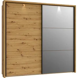 Forte Schwebetürenschrank Trondheim 231,1 x 215,9 x 63,8 cm Schwarz