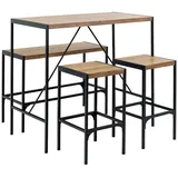 VCM Bartisch-Set Bahamas 120 x 105 x 60 cm Braun