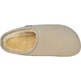 Lammfell Hausschuh Modell FEFI mit Filzoberfläche und PolyurethanSohle Beige 47 - 47