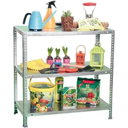 SimonRack Metallregal mit Schrauben Advantage 3 Fachböden mit 75 kg pro Ebene Farbe VERZINKT 1000x900x500 mm (Höhe x Länge x Breite)