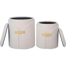 Kayoom Polsterhocker »Hocker Forcet 125« 2er-Set, mit Stauraum, dekorativ Kayoom Elfenbein