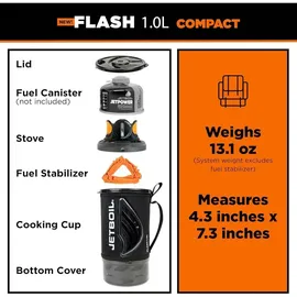Jetboil Flash 1l Campingkocher - Carbon - One Size