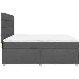 vidaXL Boxspringbett 180 x 200 cm Dunkelgrau