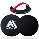 Amonax Gleitscheiben Fitness Doppelseitige Slider-Übung core fitness Scheibe Gym Gliding Discs für Bauchmuskeltraining Übungen Teppich Holzböden für Hause Training, gleitscheibe Sport slides