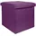 Intirilife Sitzhocker Leinen 38 x 38 x 38 cm Lila