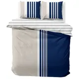 NAUTICA HOME APORT BETTWÄSCHE Set Satin 100% Baumwolle 200X200 + 2X80X80