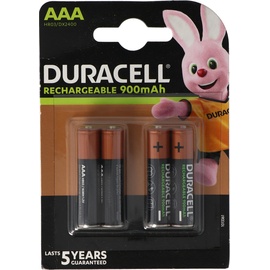 Duracell Recharge Ultra AAA Akku NiMH Micro mit bis zu 850mAh bis 900mAh Kapazität, 4er