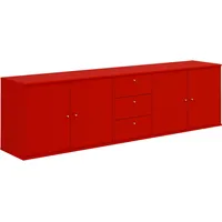 Hammel Furniture Sideboard »Mistral, Hochwertig Schrank, hängend/stehend montierbar«, mit Türen und Schubladen, B: 220 cm, anpassungsbar Designmöbel rot , 31194008-0 B/H/T: 220 cm x 61 cm, x 42 cm,