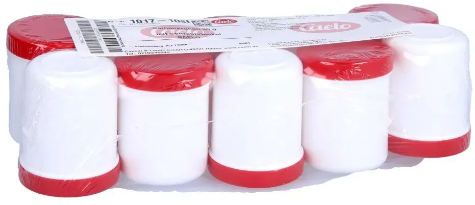 Salbenkruke Weiß 30 G M.schraubdeckel Rot