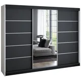 a&j möbelland gmbh Schiebetürenschrank VILUNO 3 200 x 215 x 59,5 cm Weiß/Schwarz