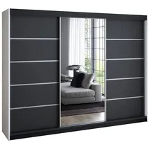 a&j möbelland gmbh Schiebetürenschrank VILUNO 3 200 x 215 x 59,5 cm Weiß/Schwarz