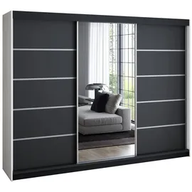 a&j möbelland gmbh Schiebetürenschrank VILUNO 3 200 x 215 x 59,5 cm Weiß/Schwarz