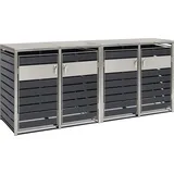 Zelsius Mülltonnenbox 4er Müllbox | 240 Liter Anthrazit inkl. Erweiterungsmöglichkeit - Zelsius