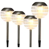 seasonals Solarleuchte Kunststoff Metall 32x12,5 4er Set silber