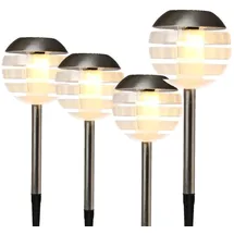 seasonals Solarleuchte Kunststoff Metall 32x12,5 4er Set silber