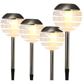 seasonals Solarleuchte Kunststoff Metall 32x12,5 4er Set silber