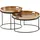 KADIMA DESIGN Couchtisch 2er Set Metall Hammerschlag abnehmbares Tablett, Gold 56x56x33 cm