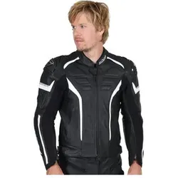 Cento Lederkombi-Jacke schwarz 48