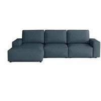 Emoebel24 Modular Ecksofa Fergi Links L-form 289x166x90 cm Dunkelblau - Dunkelblau