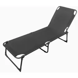 Lex 3-Bein Gartenliege Sonnenliege Strandliege Gartenmöbel Liegestuhl klappbar 188cm schwarz : Schwarz