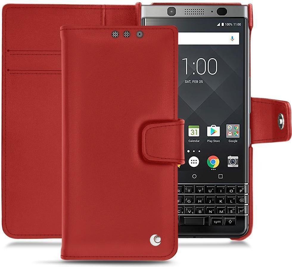 Noreve Lederschutzhülle Wallet (Blackberry KEYone), Smartphone Hülle, Rot