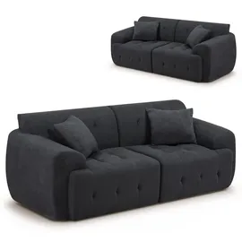 COMHOMA Sofa 2 Sitzer, 180 x 86 x 40 cm Bodensofa, Couch mit Rückenlehne, Kissen und Armlehne, Modernes Stoffsofa für Wohnzimmer, Wohnung, GRAU - Grau