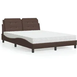 Bett mit Matratze – Braun, 120x200 cm – Stilvoll & Pflegeleicht